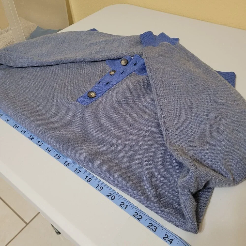 Peter Millar XL Blue Italian Merino Wool Mens Sweater Preppy Office Career‎